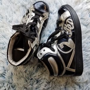Baby Phat y2K High Top Black and Silver Sneakers size Women's 8